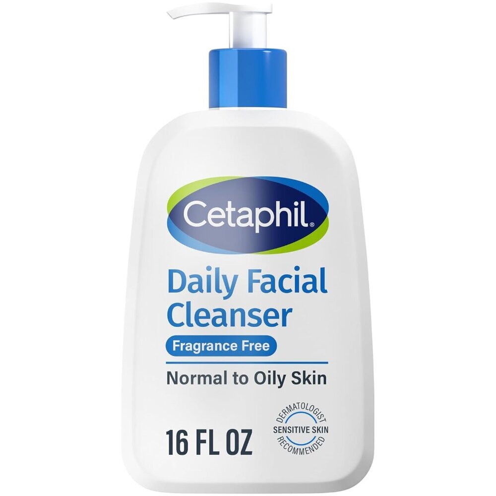 Face Wash, Daily Facial Cleanser for Sensitive, Combination to Oily Skin, 16 Oz,